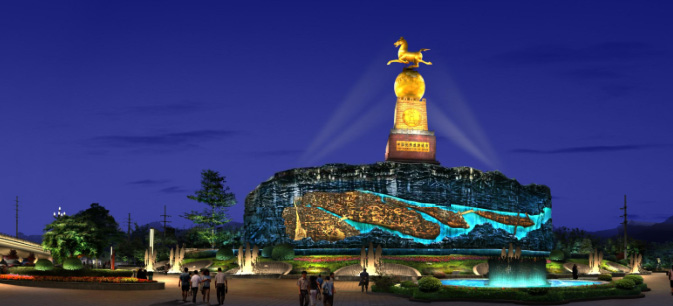 以光为笔、文化为魂，点亮世界双遗产地都江堰城市夜景新名片